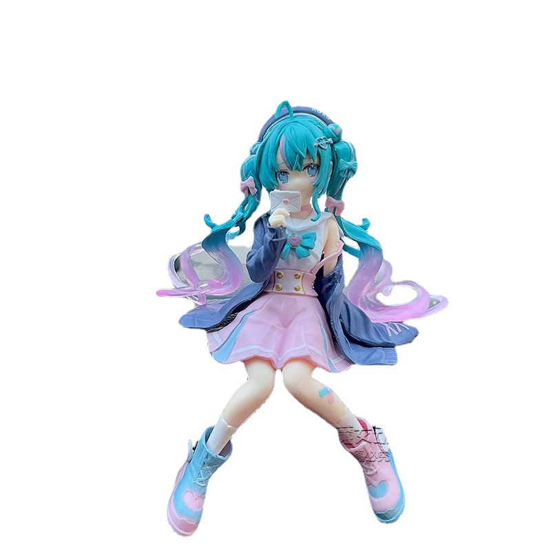 初音未来手办爱心水手服压泡面动漫周边二次元美少女模型机箱摆件